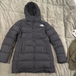 The North Face Women's Black Hooded Long Puffer Coat